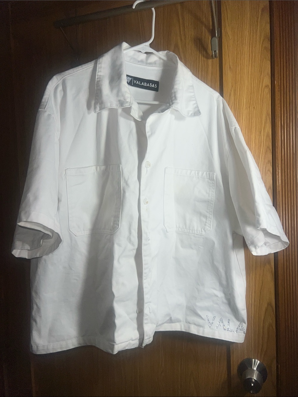 Valabasas Men’s White Short Sleeve Button-Front Shirt